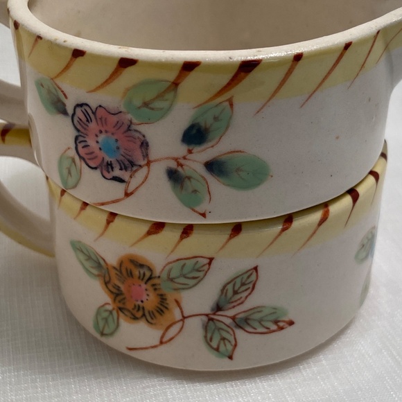 Vintage Stacking Cream and Sugar with Floral Pattern - Picture 6 of 9